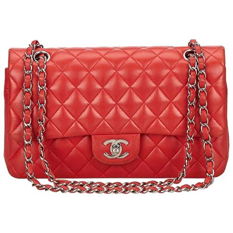 chanel red lambskin bag|Chanel lambskin medium flap bag.